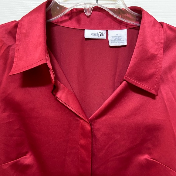 EAST 5TH RED SIZE 16 BEAUTIFUL BUTTON DOWN BLOUSE YOU ARE GOING TO LOVE.HOLIDAYS - Picture 6 of 8